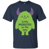 Little Monster On The Way T-shirt Monster Baby Lover_black=