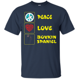 Peace Love Boykin Spaniel Dog For Happy Peace Day T-Shirt_Black