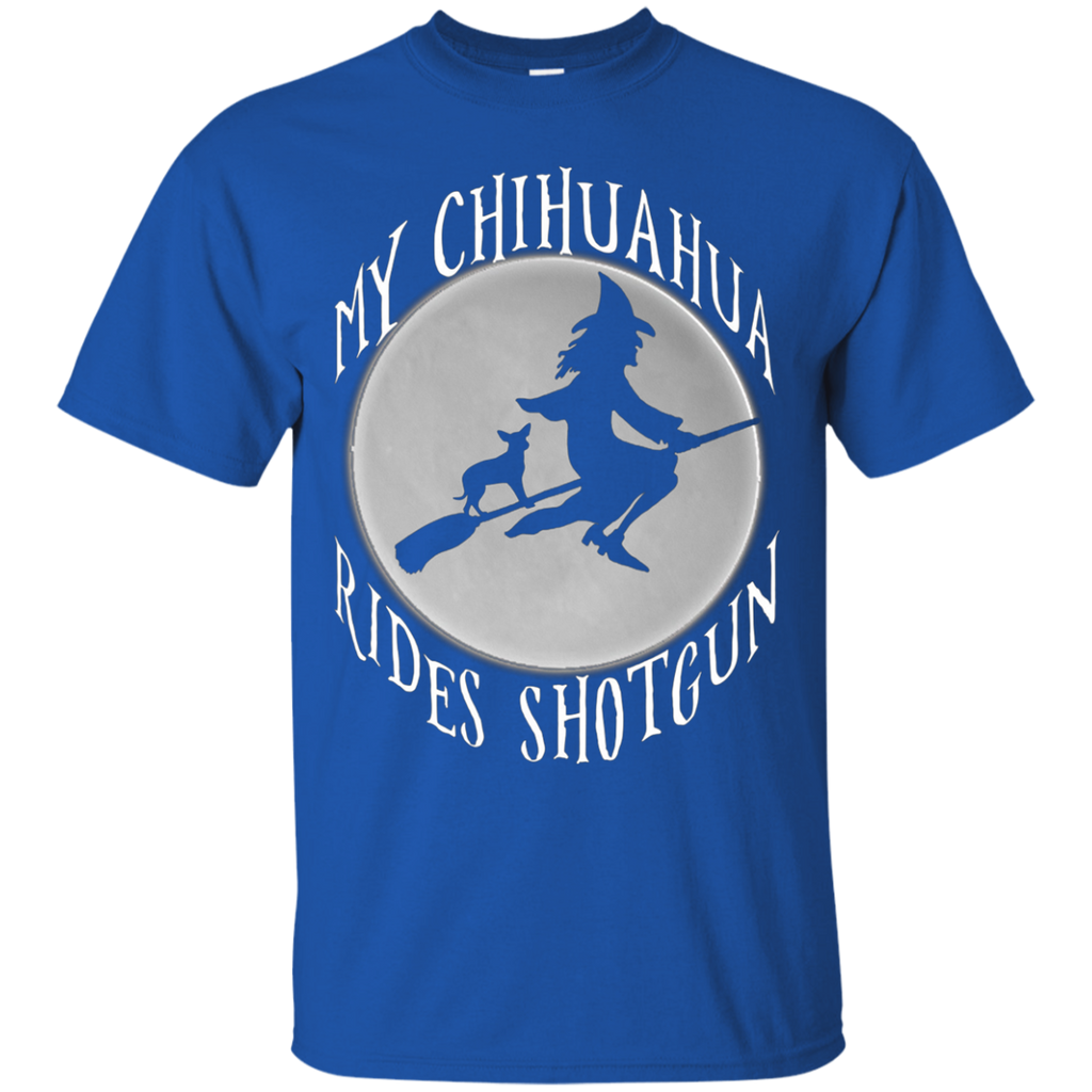 My chihuahua rides shotgun funny halloween shirt_Black