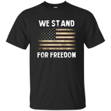 American Flag Shirt We Stand For Freedom Distressed T Shirt_black