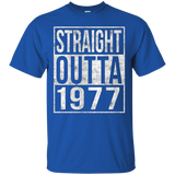 Straight Outta 1977 Funny 40th Birthday T-Shirt_Black