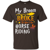 My Broom Broke So Now I Go Horse Riding T-shirt_Black