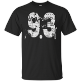 #93 Distressed Grungy Numbered T-shirt Printed Front & Back_black