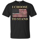 I Choose To Stand National Anthem T-shirt-distressed Us Flag_black