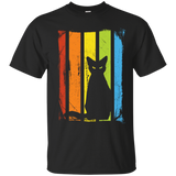 Rainbow Halloween Cat TShirt_Black