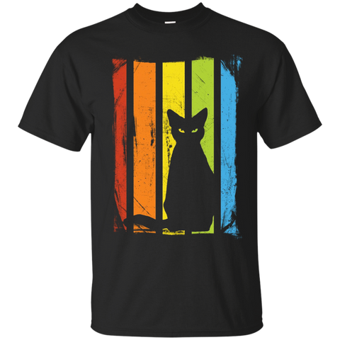 Rainbow Halloween Cat TShirt_Black