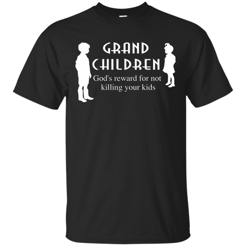 Funny Grandma T-shirt Grandchildren Are Gods Reward Shirt_black=