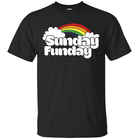 Sunday Funday shirt cute retro rainbow t-shirt_Black