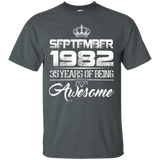 September 1982 35th Birthday Gifts 35 yrs old Bday T-shirt_Black