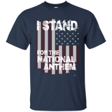 I Stand For The National Anthem Tshirt Distressed Usa Flag_black