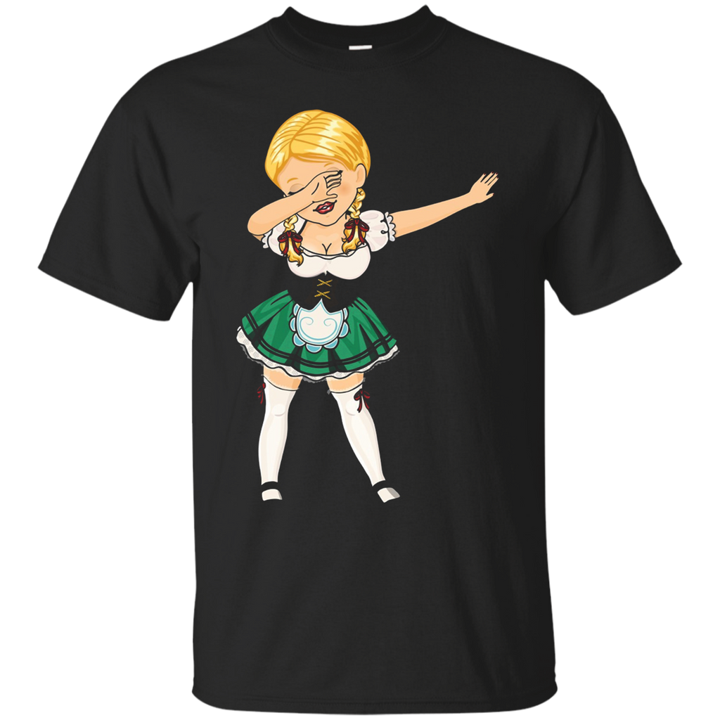 Sexy Beer Waitress Dabbing Blonde Funny Oktoberfest T-Shirt_Black