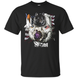Patriotic Wolf as USA America Astronaut T-Shirt_Black