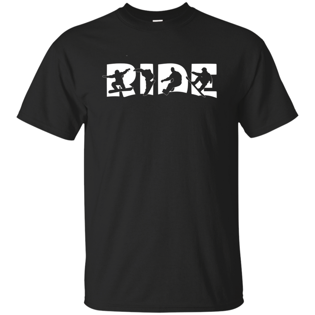 RIDE Snowboard T Shirt, Silhouette Snowboarding Graphic Tee_Black