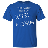 This Pastor Runs on Coffee & Jesus Christian Clergy T Shirt_Black