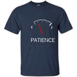 Patience Running Low - Funny Parody Fuel Gauge T-Shirt_Navy