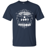 Semtember 1987 Gift 30 Years Old Shirt - 1987 Birthday Shirt_Navy