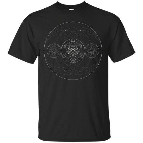 Metatrons Cube Sacred Geometry T Shirt_Black