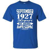 September 1927 - 90th Birthday Gifts Funny Shirt_Black