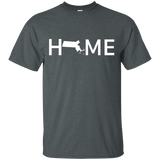 Massachusetts Home Love U.s State Outline Silhouette T-shirt_black=