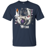 Patriotic Wolf as USA America Astronaut T-Shirt_Black