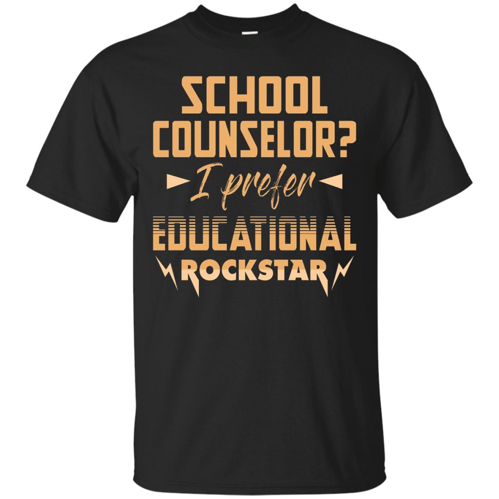 School Counselor I Prefer Educational Rockstar T Shirt_Black