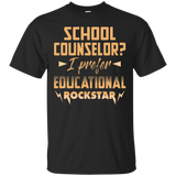 School Counselor I Prefer Educational Rockstar T Shirt_Black