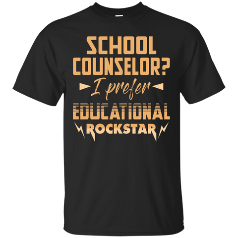 School Counselor I Prefer Educational Rockstar T Shirt_Black