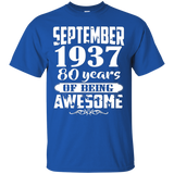 September 1937 - 80th Birthday Gifts Funny Shirt_Black