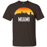 Miami Florida Sunset Skyline Silhouette T-Shirt_Black