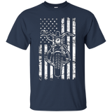 American Motorcycle Us Flag Fun Biker T-shirt_black