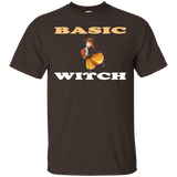 Halloween Basic Witch Shirt Redhead Gift Tee For Cat Lovers_black