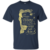 Mermaid Maiden - She Dreams of the Oceans - Trending Now Tee_Navy