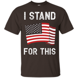 I Stand For This - I Don't Kneel American Flag Tee_black