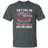 They Call Me Aunt Cute Funny Family Gift T-Shirt Auntie tee_Black