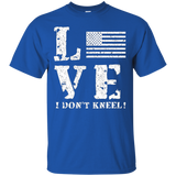 I Don't Kneel Anti Anthem Protest American Flag T Shirt_black