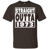 Straight Outta 1973 Funny 44th Birthday Party T-Shirt_Black