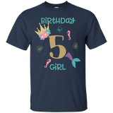 Mermaid 5th Birthday Shirt Birthday Girl T Shirt_Black