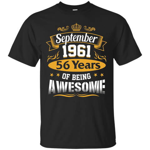 September 1961 T-Shirt 56th Birthday Gift_Black