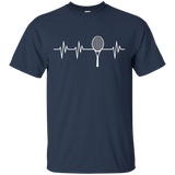 Racquet Heartbeat Funny Tennis Player T Shirt Gift_Black