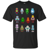 Robot T-Shirt Robotics Retro Team 12 Toy Fun Eng AI Nerd Tee_Black