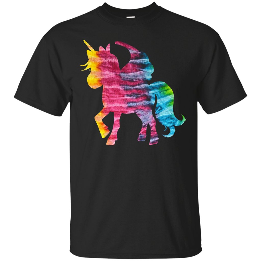 Tie Dye Unicorn Graphic T-shirt_black=