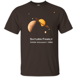 Saturn Family T-shirt Planet & Satellites NASA 1980_Black