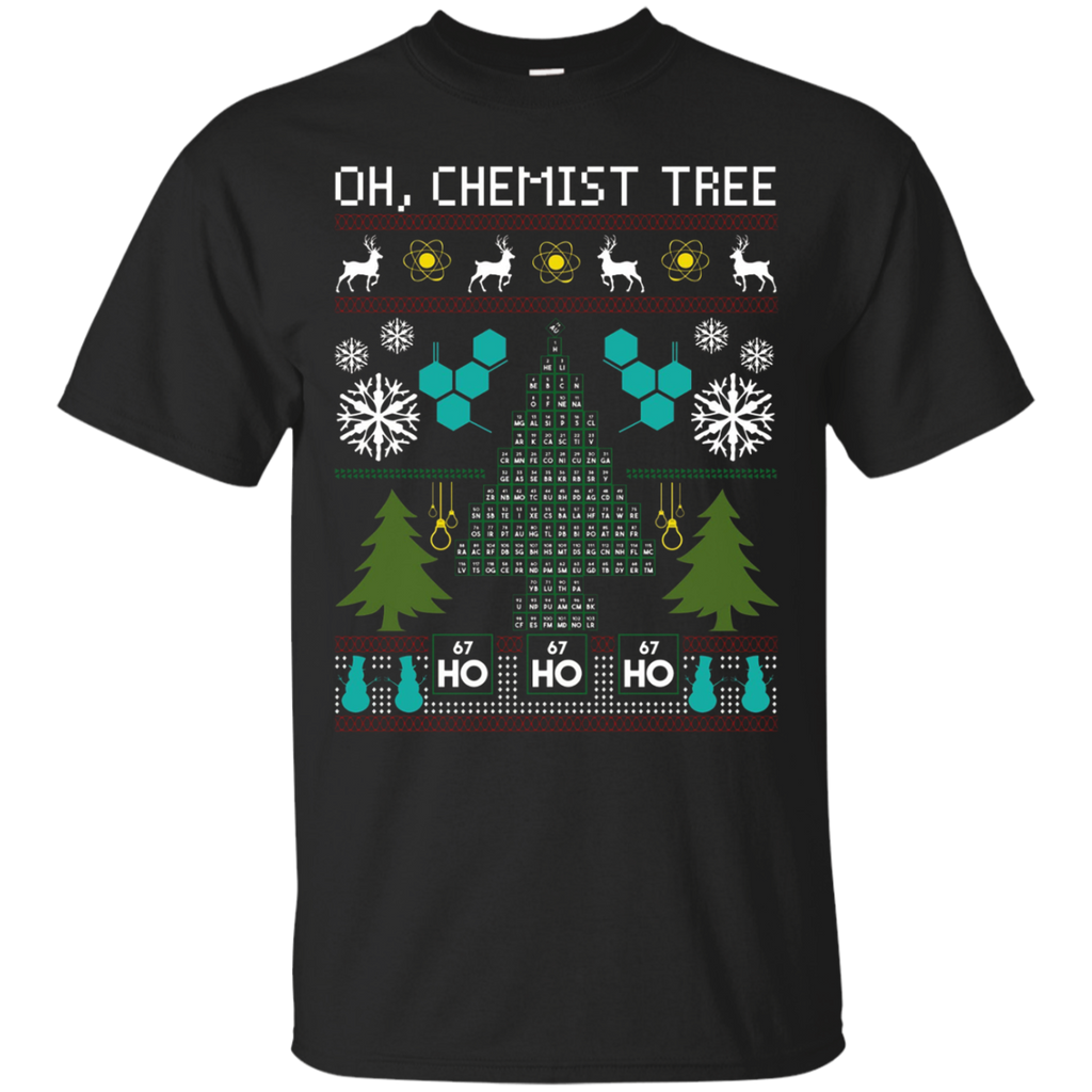 Chemist Tree Shirt Oh Chemistry Tree Ugly Christmas T-shirt_black=