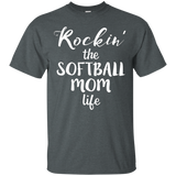 ROCKIN' THE SOFTBALL MOM LIFE Fastpitch Mother T-Shirt_Black