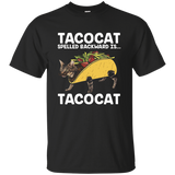 Taco & Cat T-shirt - Tacocat Spelled Backwards Is Tacocat_black=