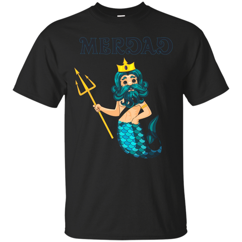 Mermaid Daddy Short Sleeve T-Shirt Halloween Costume_Black