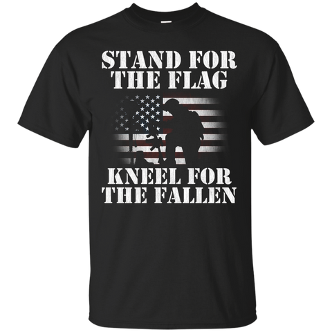 Stand For The Flag Kneel For The Fallen - Veteran Shirt_black=