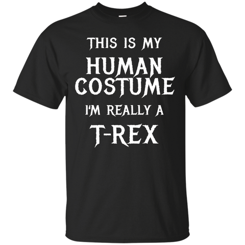 T Rex Halloween Costume Shirt Easy Funny for Men Boys Girls_Black