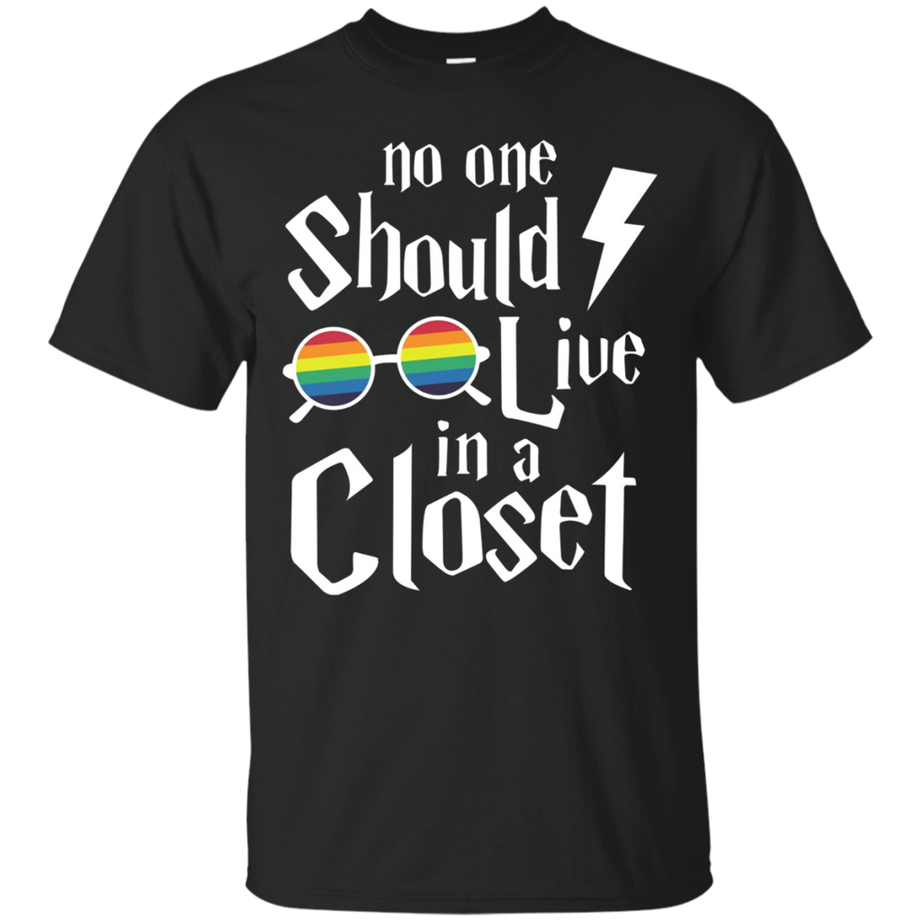 NO ONE SHOULD LIVE IN A CLOSET SHIRT_Black