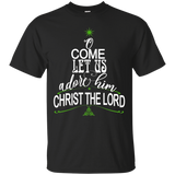 Christian Christmas T-shirt-o Come Let Us Adore Him_black